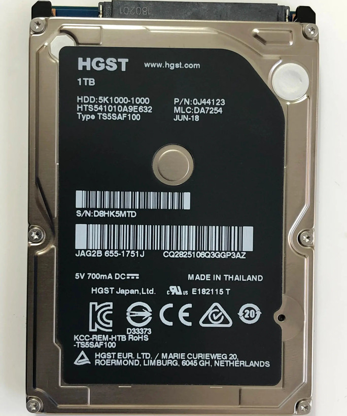 هارد لپتاپی اورجینال HGST ۱ ترابایت مدل HTS541010A9E632