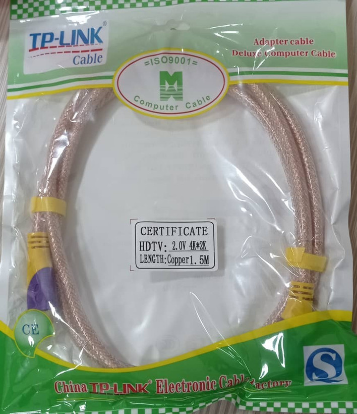 کابل 1.5 متری HDMI 4K شیلد دار طلایی تی پی لینک TP-Link
