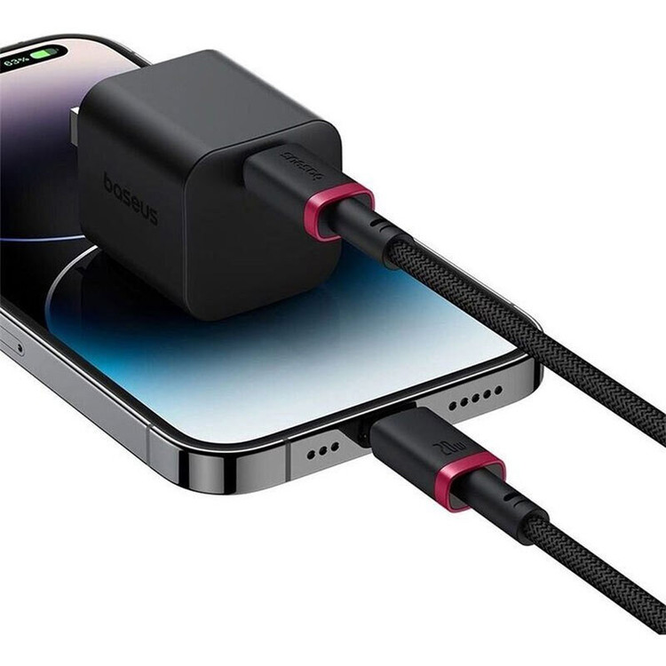 کابل شارژ سریع USB-C به Lightning بیسوس مدل Dura Series PD 20W طول 1m