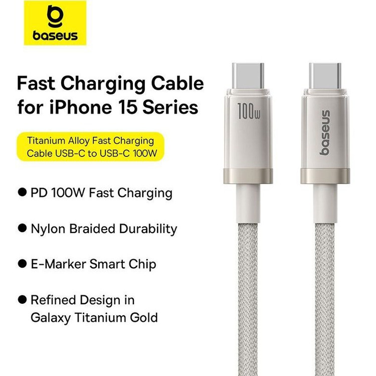 کابل تبدیل فست شارژ Baseus Superior Series Fast Charging Data Cable Type-C to Type-C 100W 1m